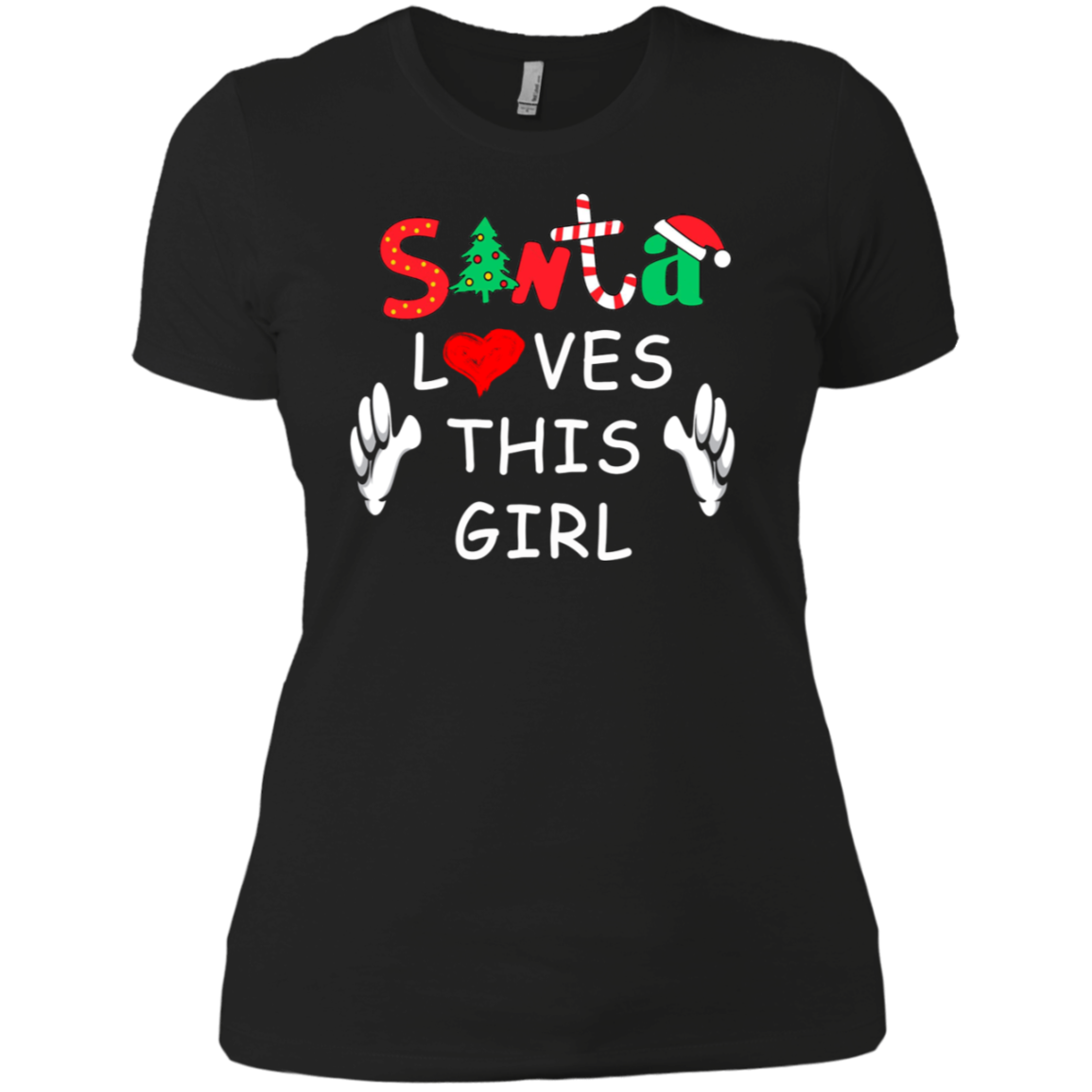 Santa Loves This Girl T Shirt Funny Christmas Gift Shirts