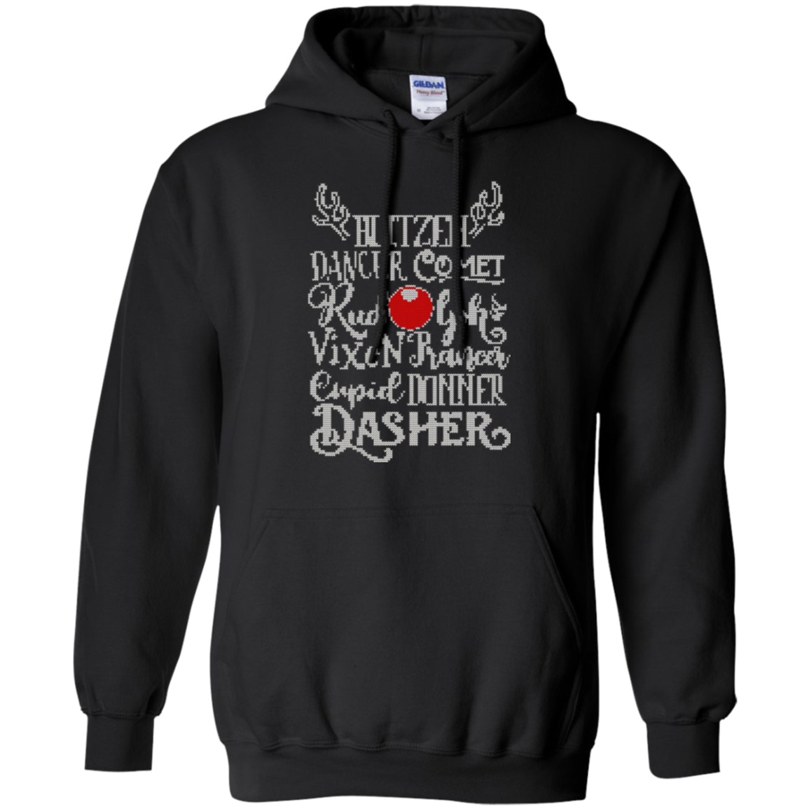 Santa's Reindeer Rudolph List Christmas Sweater Gift T-Shirt