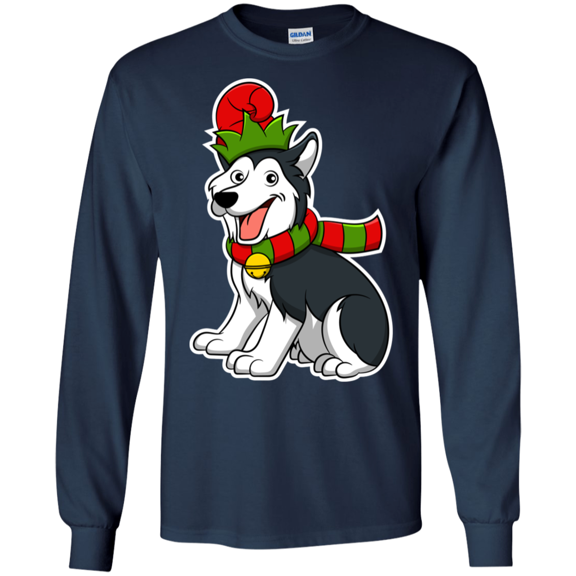 Christmas Siberian Husky Dog T-Shirt, Puppy Xmas Gift