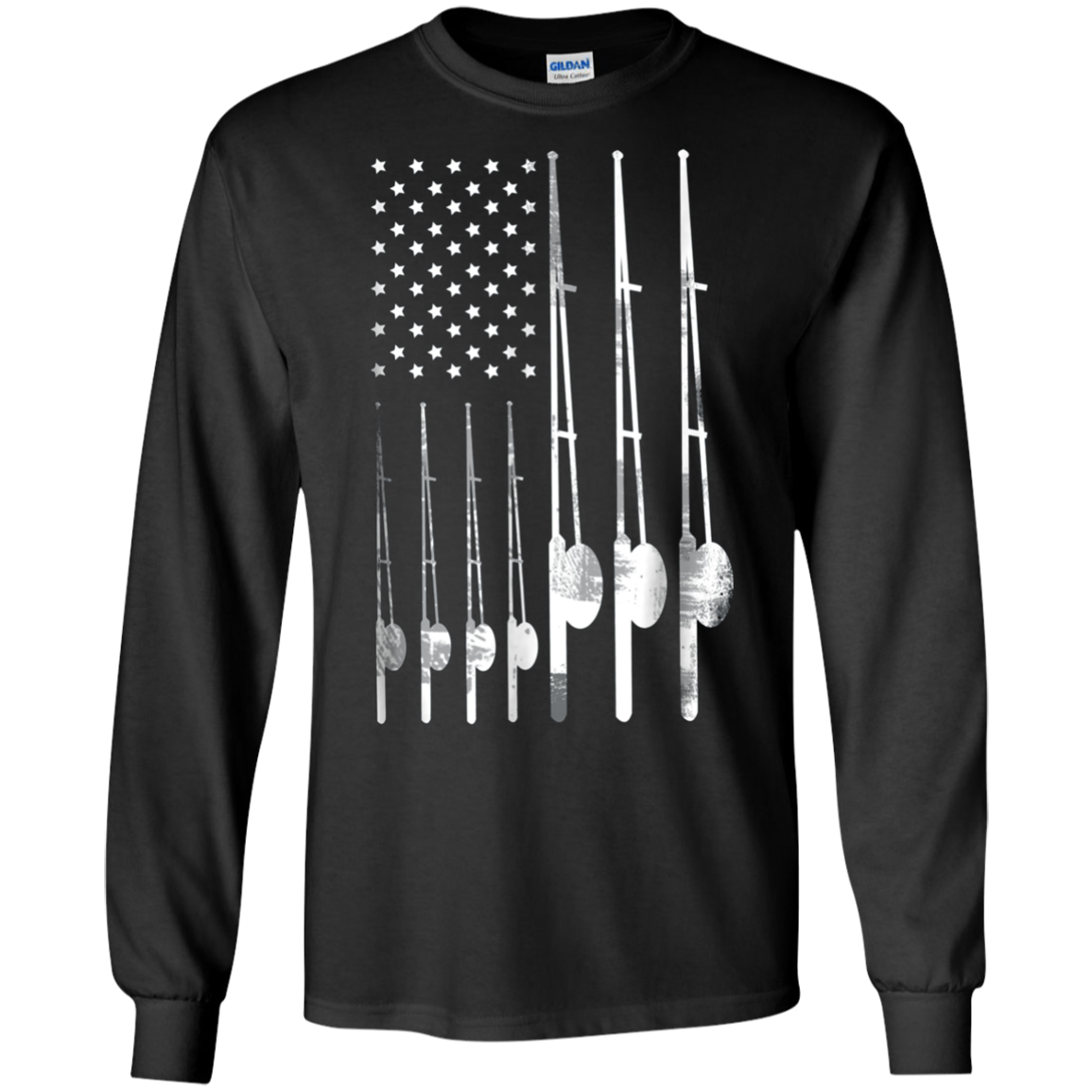 'Patriotic Fishing USA Flag' Cool Fishing July 4th Shirt