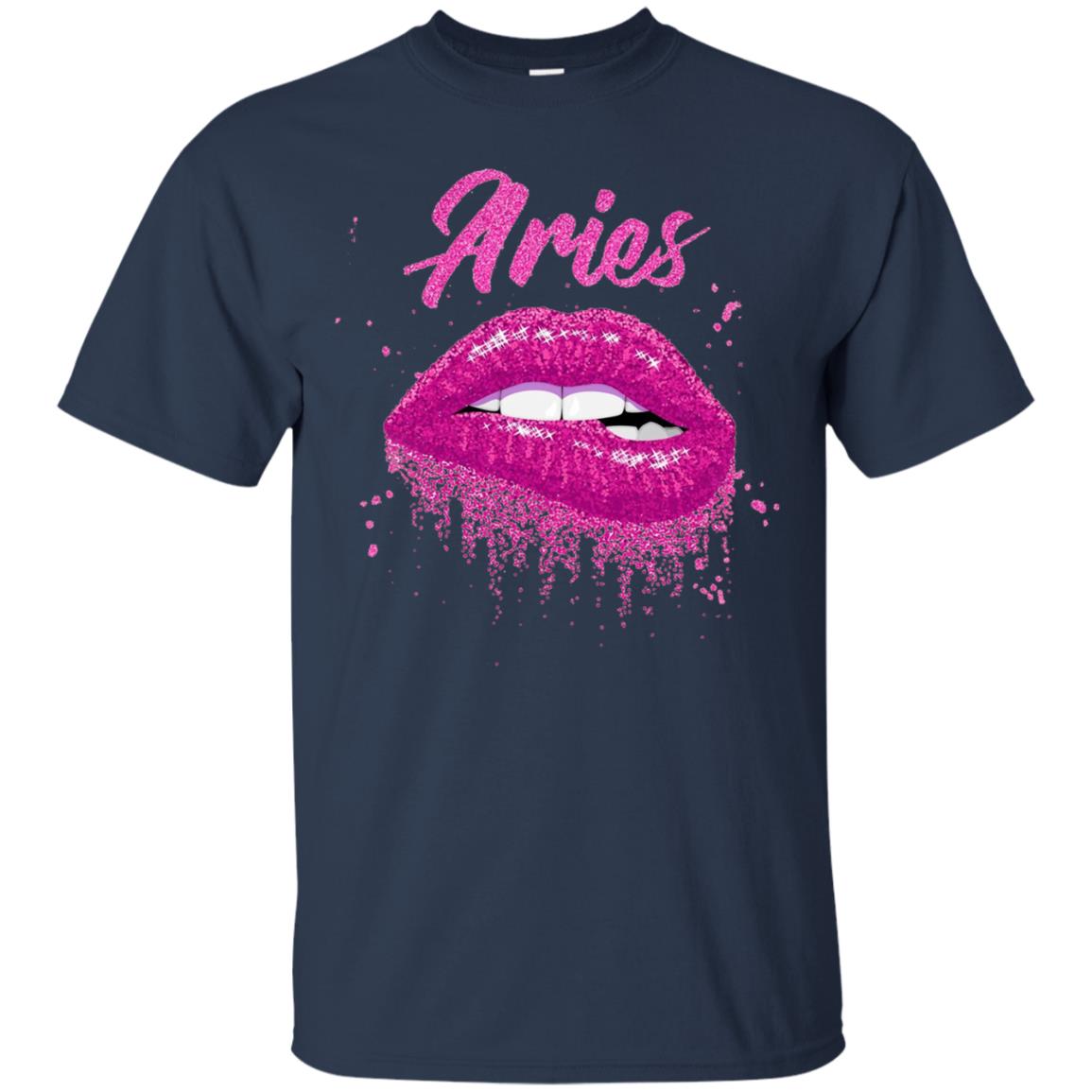 Aries Zodiac Birthday Pink Lips T-Shirt for Black Women