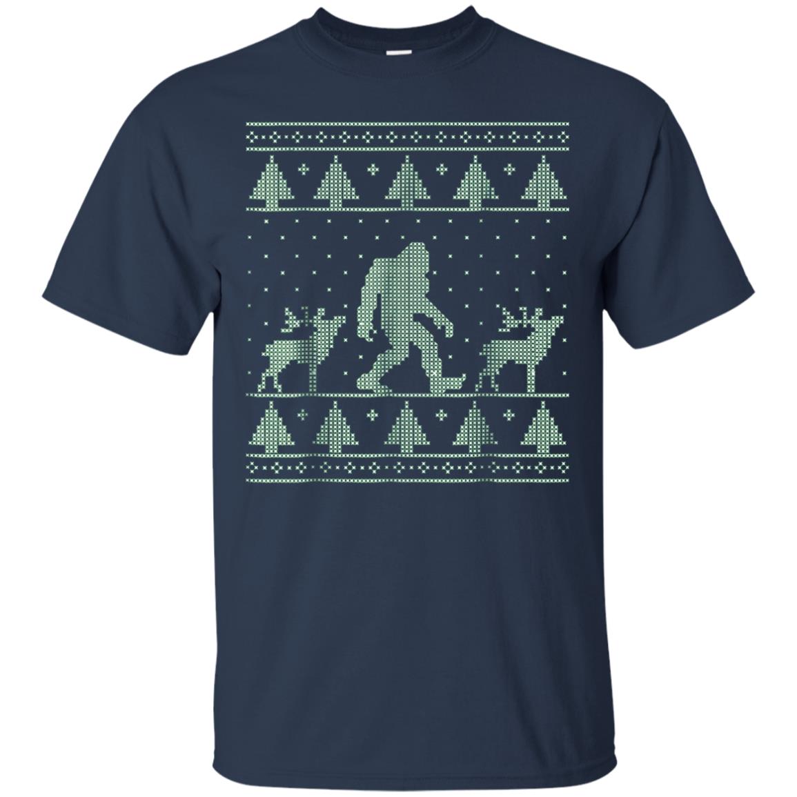 Bigfoot Ugly Christmas Sweater T-Shirt, Funny Sasquatch Gift