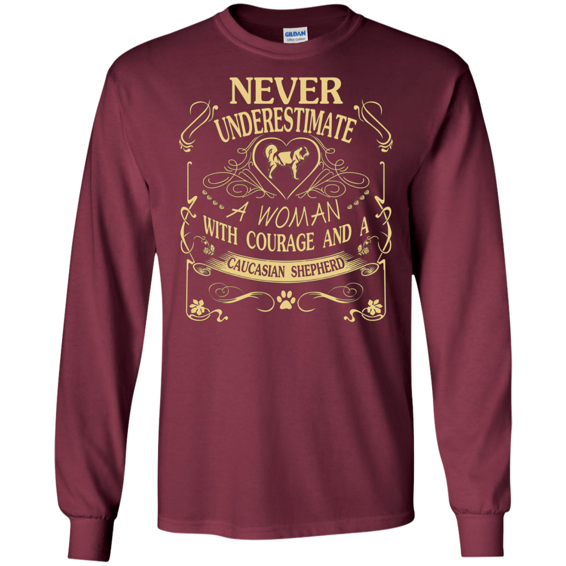 A Woman With Courage And a Caucasian Shepherd cute gift