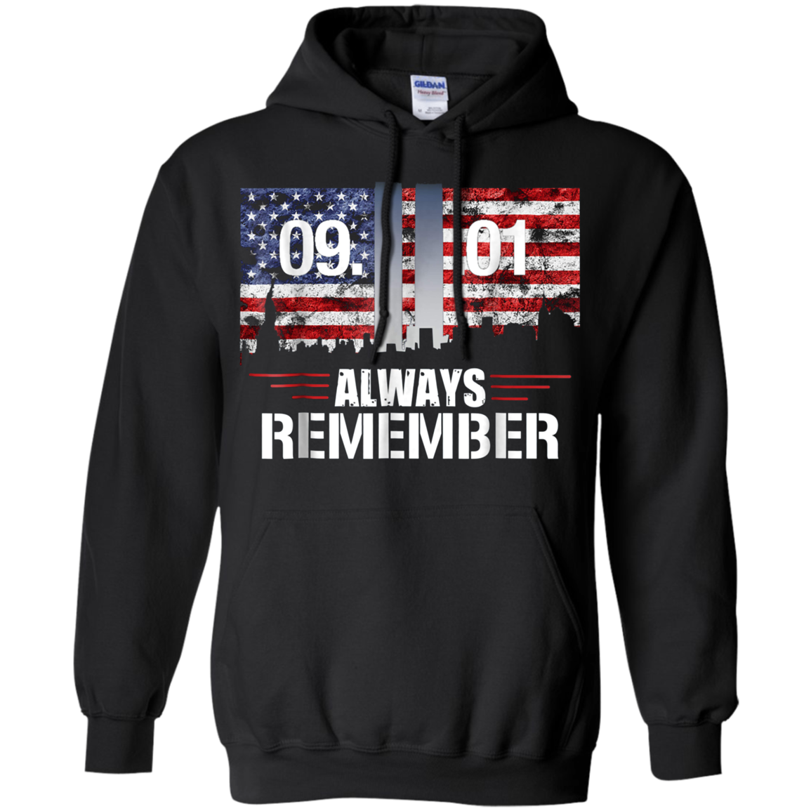 Always Remember 9/11 Memorial USA Flag Patriot Day Tee