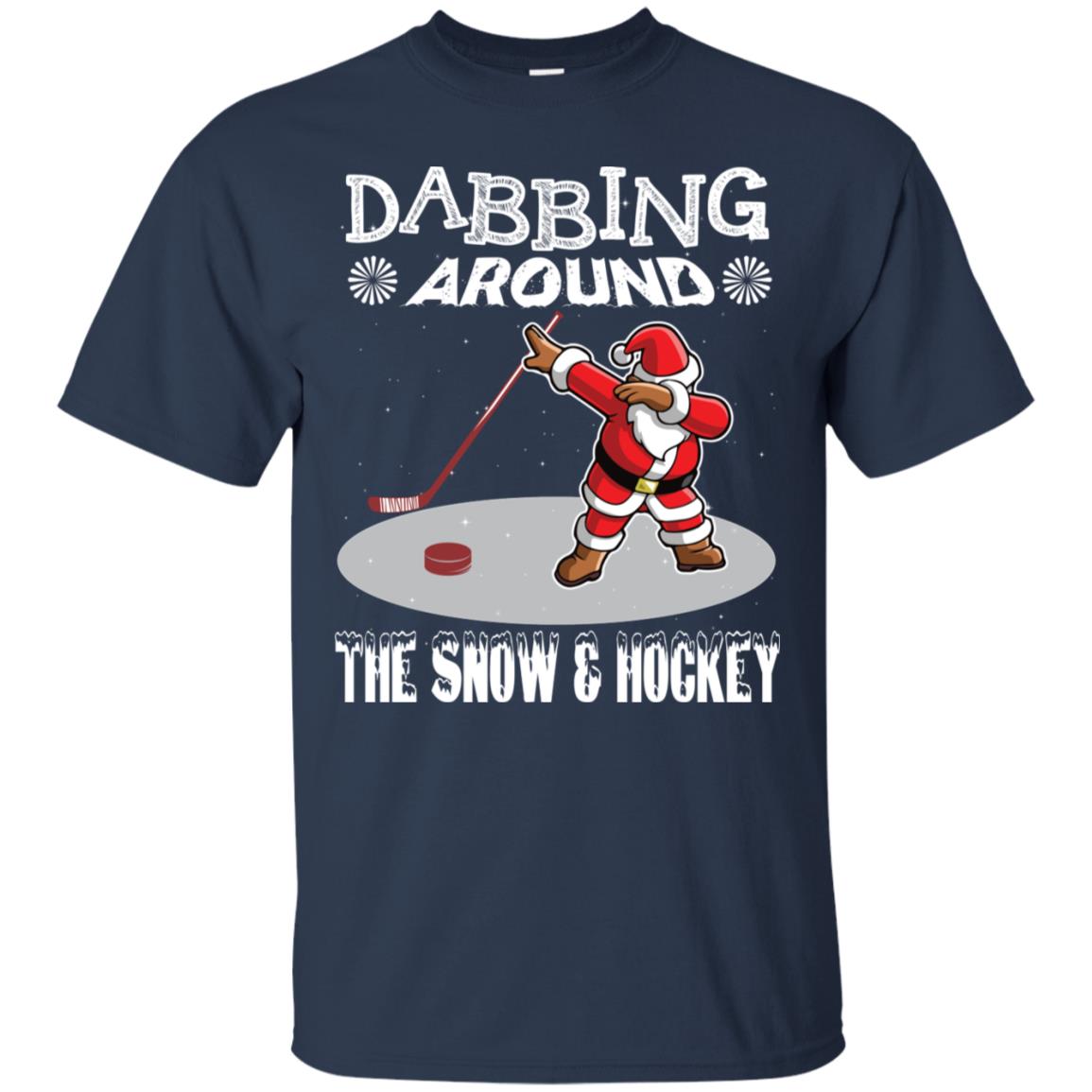 Santa Dabbing Around The Snow & Playing Hockey Fun Shirt