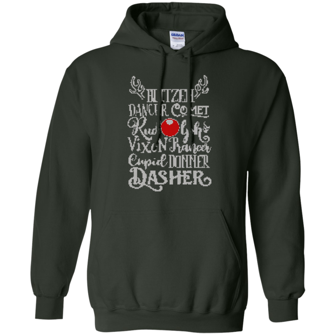 Santa's Reindeer Rudolph List Christmas Sweater Gift T-Shirt