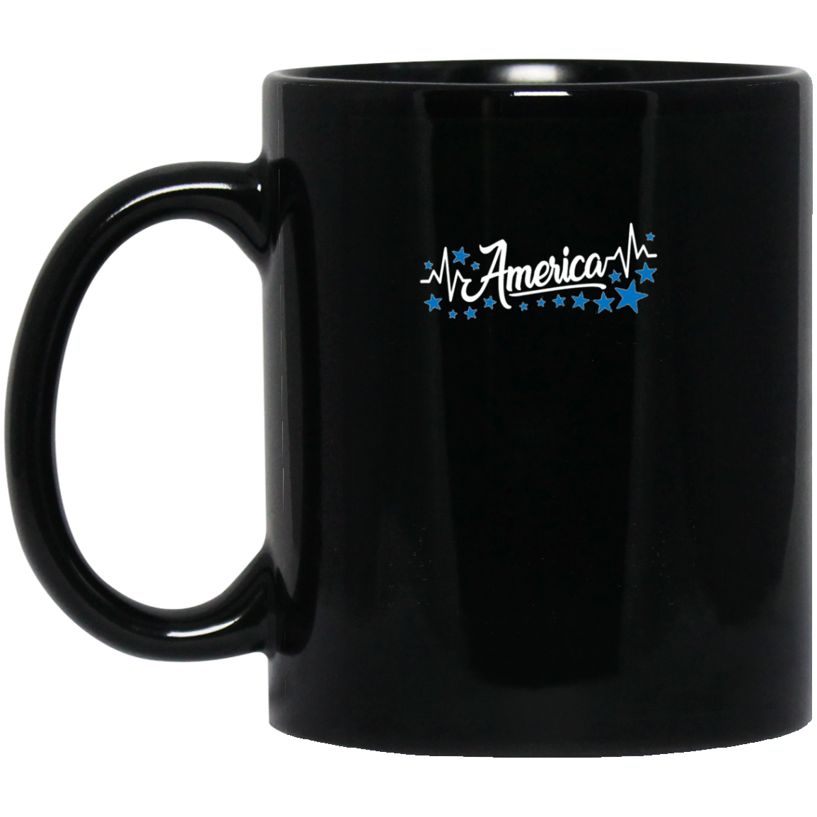 America Heartbeat Blue Long Sleeve Fourth July Outfit Stars