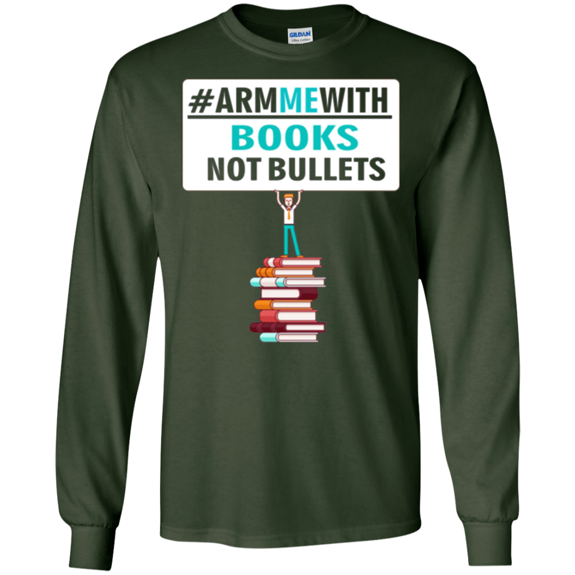 Arm Me With Books Not Bullets Shirt Gift Women Men Teachers