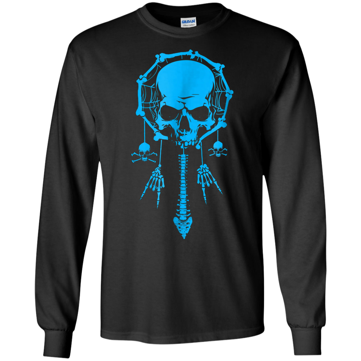 Funny Halloween T-Shirt Dream Catcher Skull Bone Rock Hand