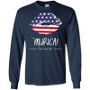 Image of 'Murica Shirt America Flag on Lips, 4th July