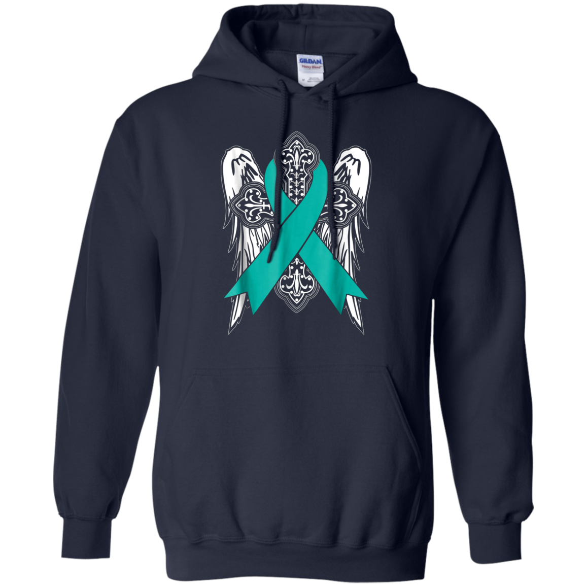 angel teal ribbon t shirt support ovarian cancer awareness