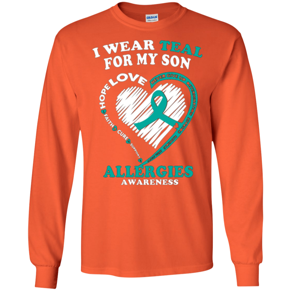 T-shirt de sensibilisation aux allergies - Je porte du sarcelle pour mon fils