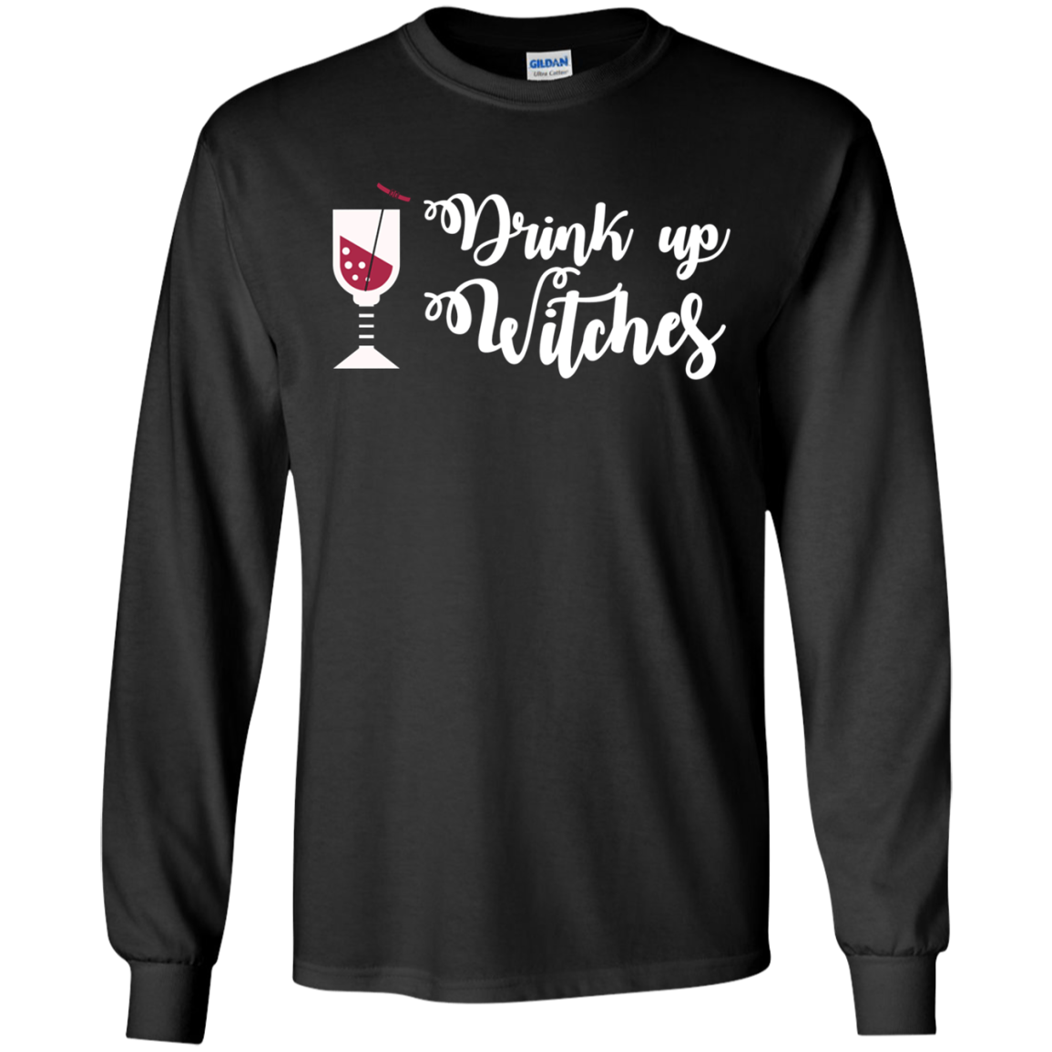 Funny Halloween Wine Lovers Shirt Women Drink Up Witches Tee