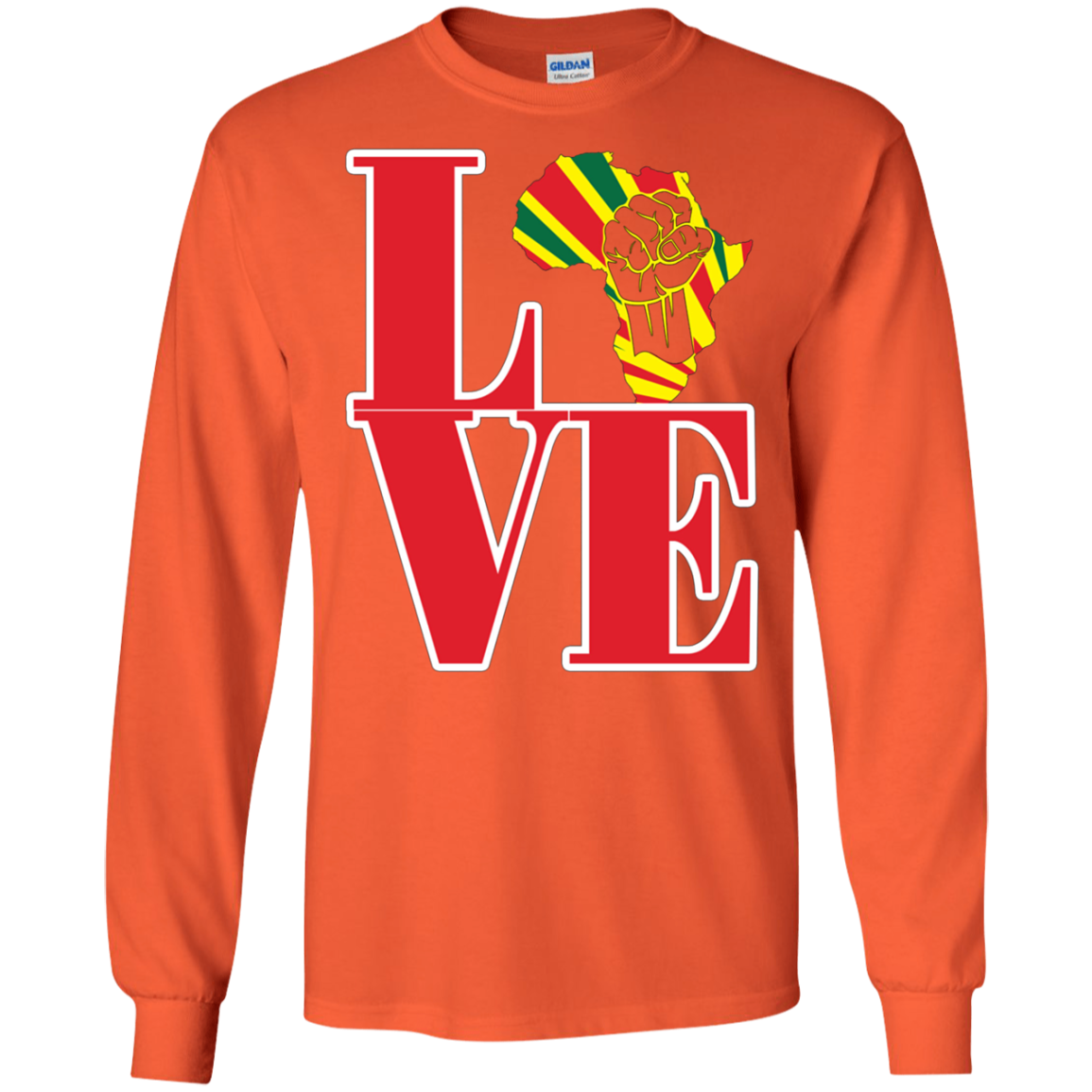 African black power map raised fist I love Africa t-shirt