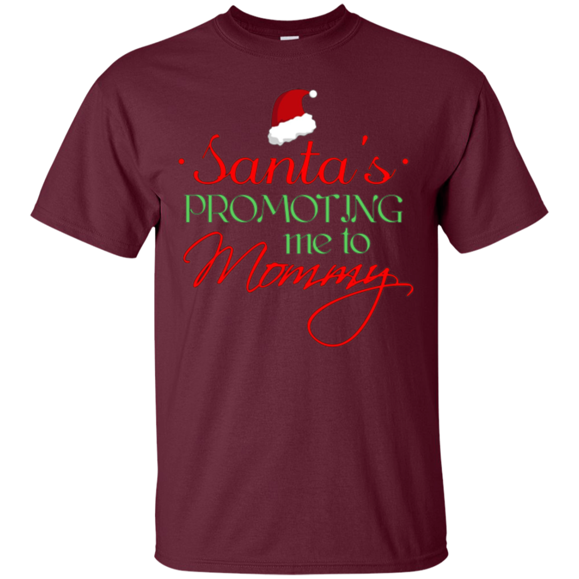 Santas Promoting Me To Mommy Mom Christmas Maternity T-Shirt