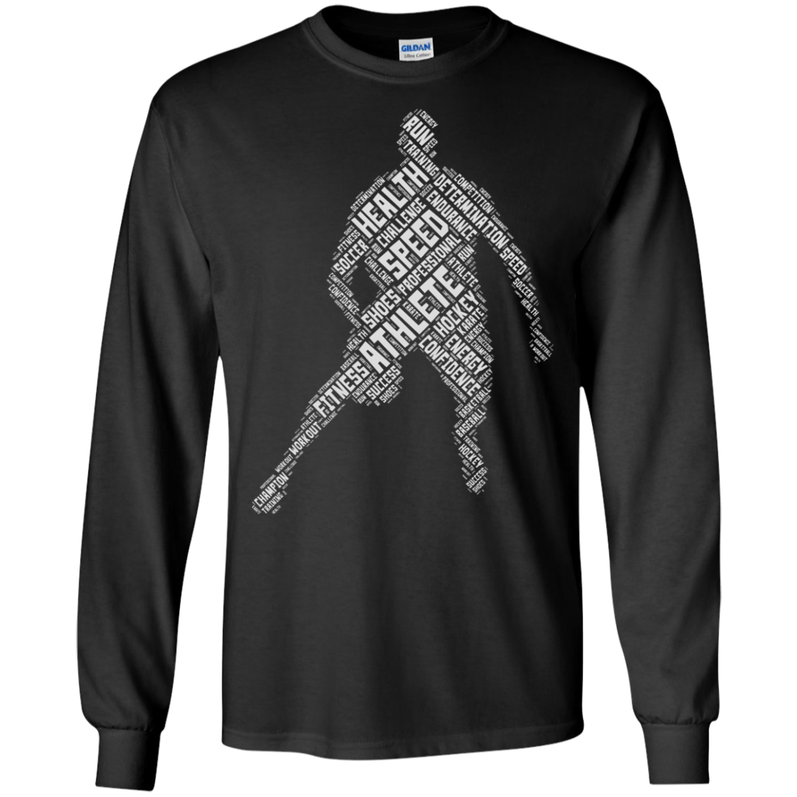 Athlete Gym Fitness Sports T-shirt Word Cloud