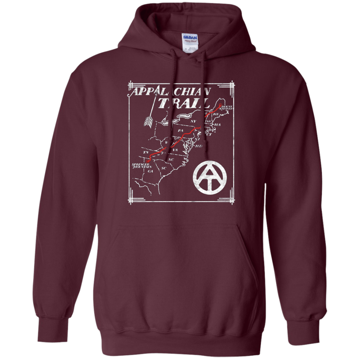 Appalachian Trail Map Retro Long Sleeve Tee Shirt