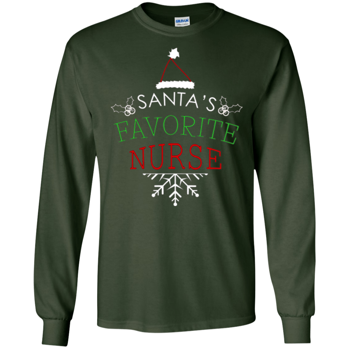 Santa's Favorite Nurse Holiday Christmas Nursing T-Shirt