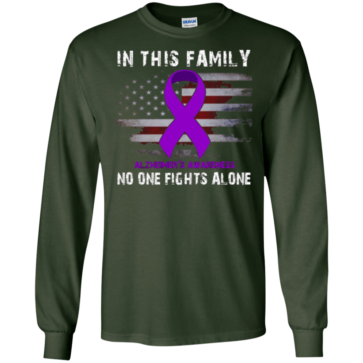 Alzheimer's Awareness Shirt - No One Fights Alone