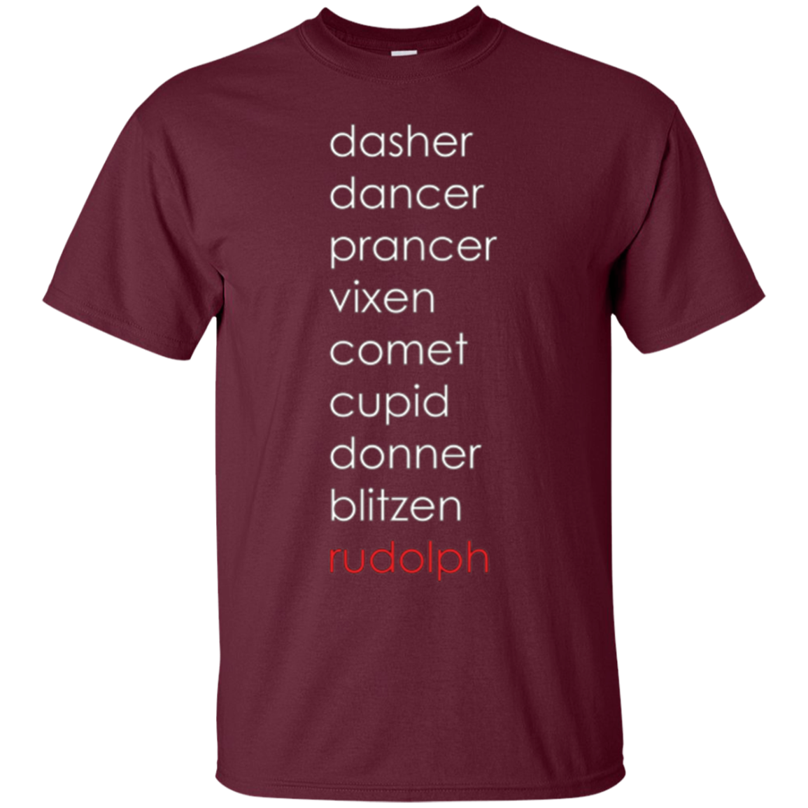 Santa's Reindeer Name List Shirt, Funny Christmas Gift