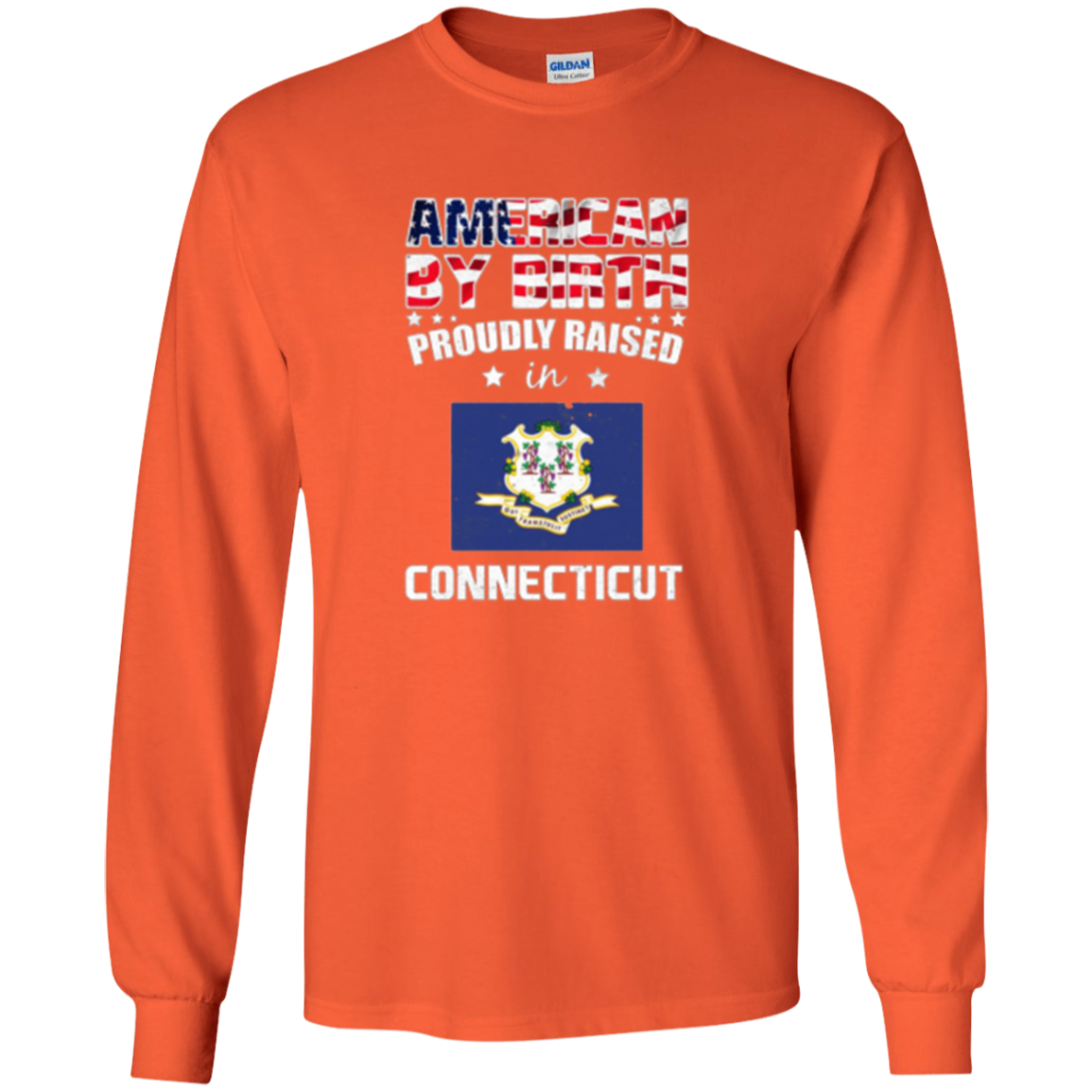 American By Birth Proudly Raised In Connecticut Flag Shirt