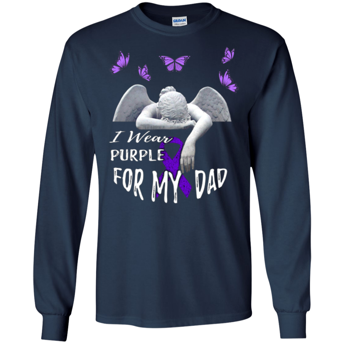 Alzheimer Awareness T-Shirt I Wear Purple for my Dad Tee