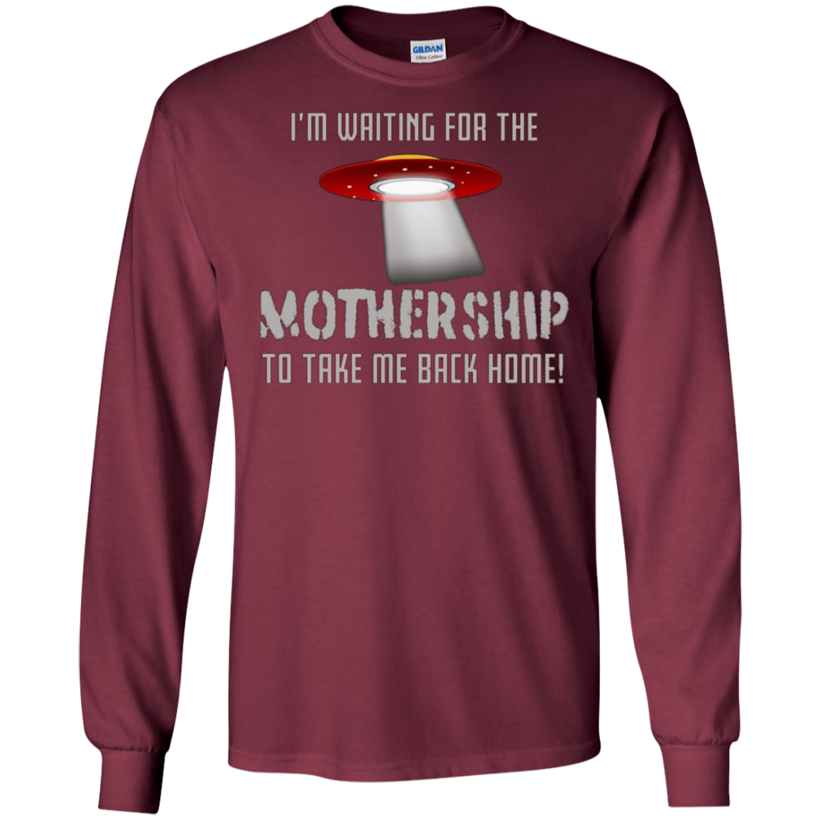 "I'm waiting for the Mothership" funny Ufo t-shirt