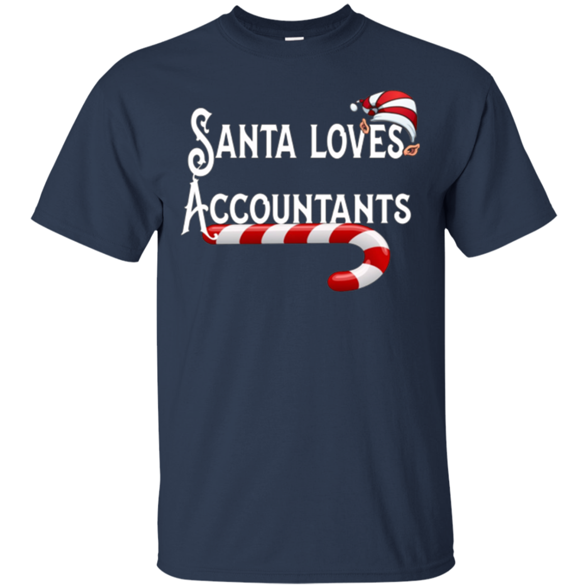 Santa Loves Accountants T-Shirt Numbers Gift Tee
