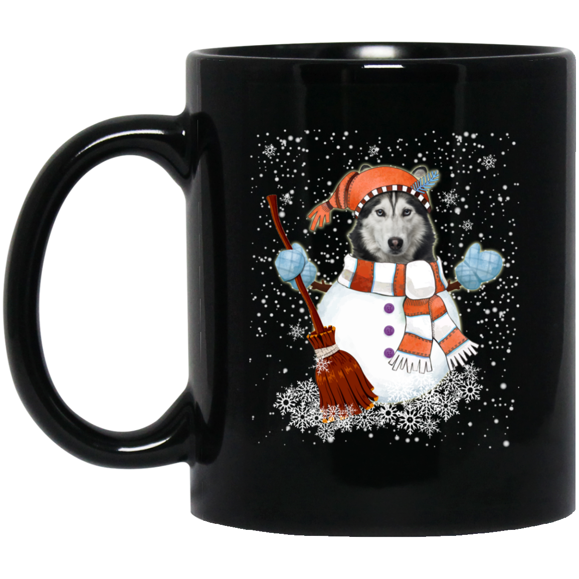 Christmas Snowman Siberian husky Funny T-shirt