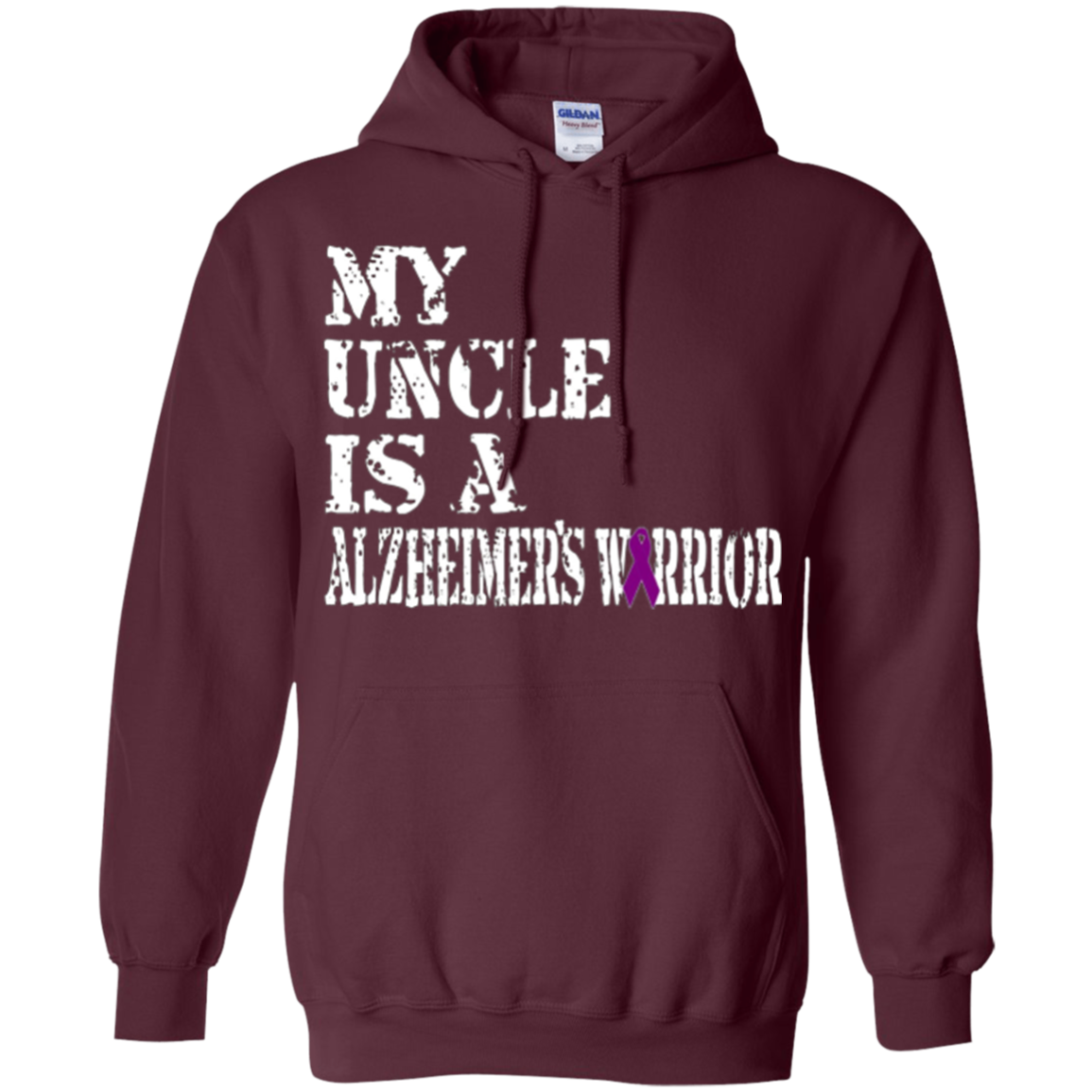 Alzheimer's Awareness Shirt For Uncle Purple Ribbon Tee