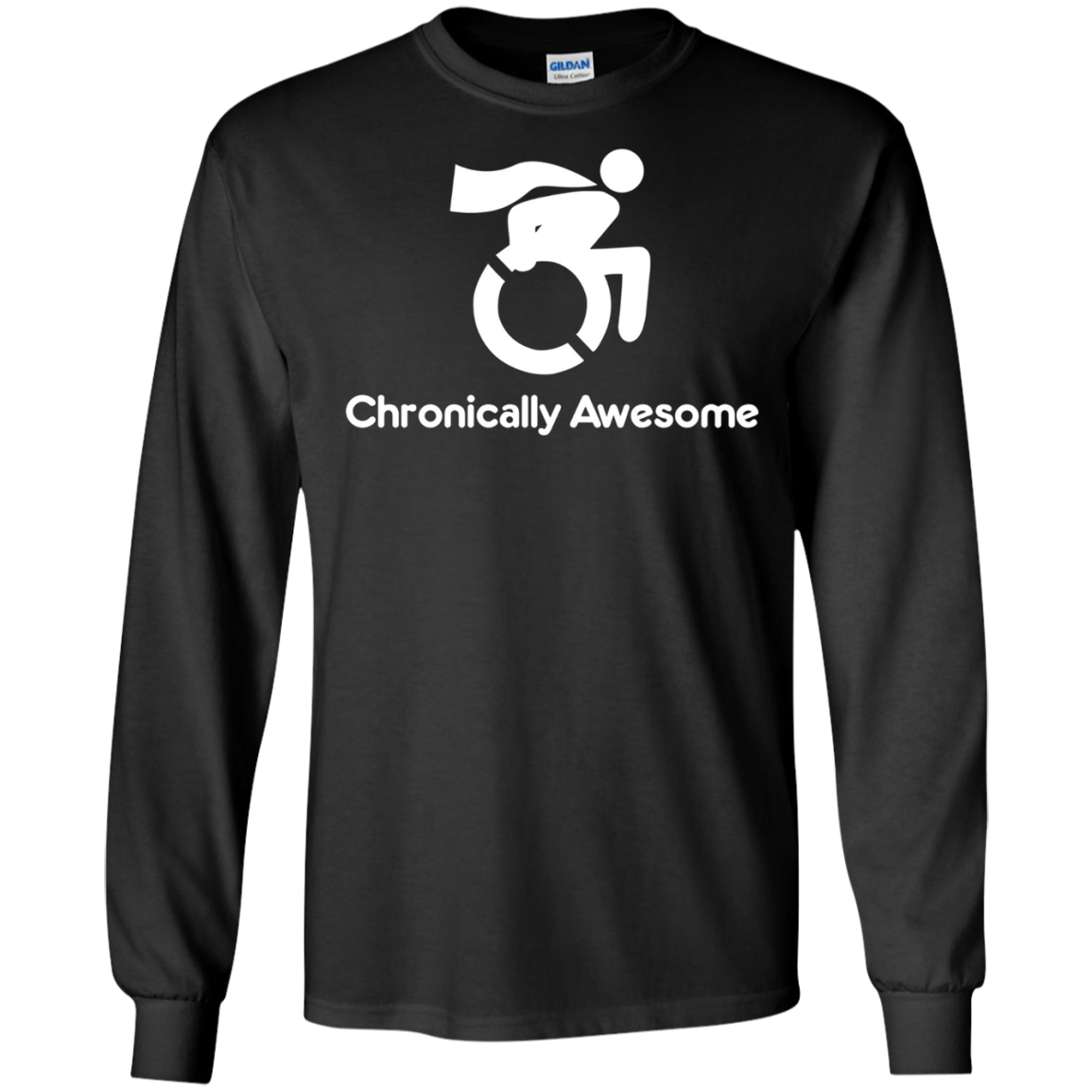 Chronically Awesome Wheelchair Superhero Funny Tee Shirt
