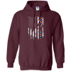 Image of Autism Awareness T-Shirt American Flag Distressed Tee