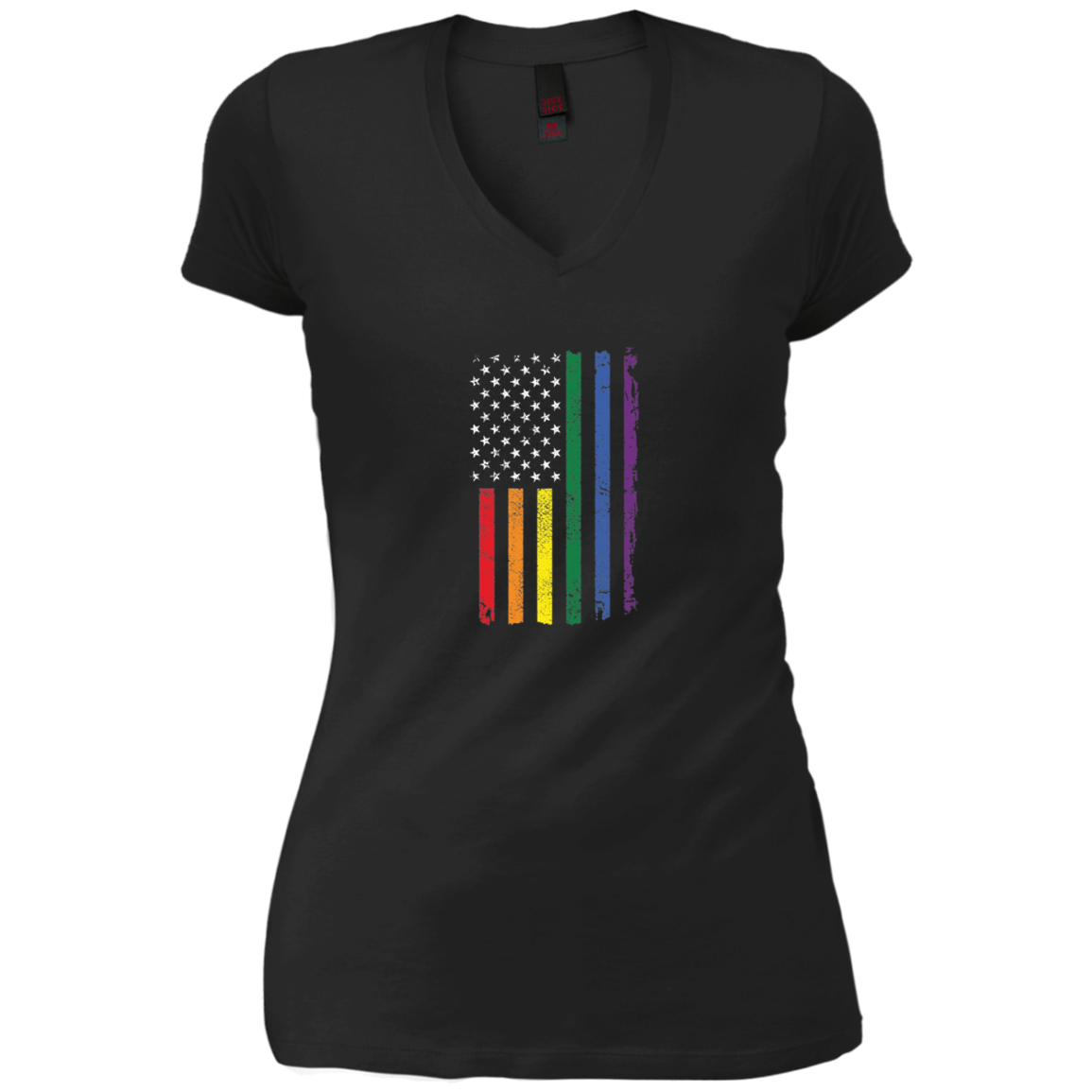 American Flag Rainbow LGBT Supporter Long Sleeve Tshirt