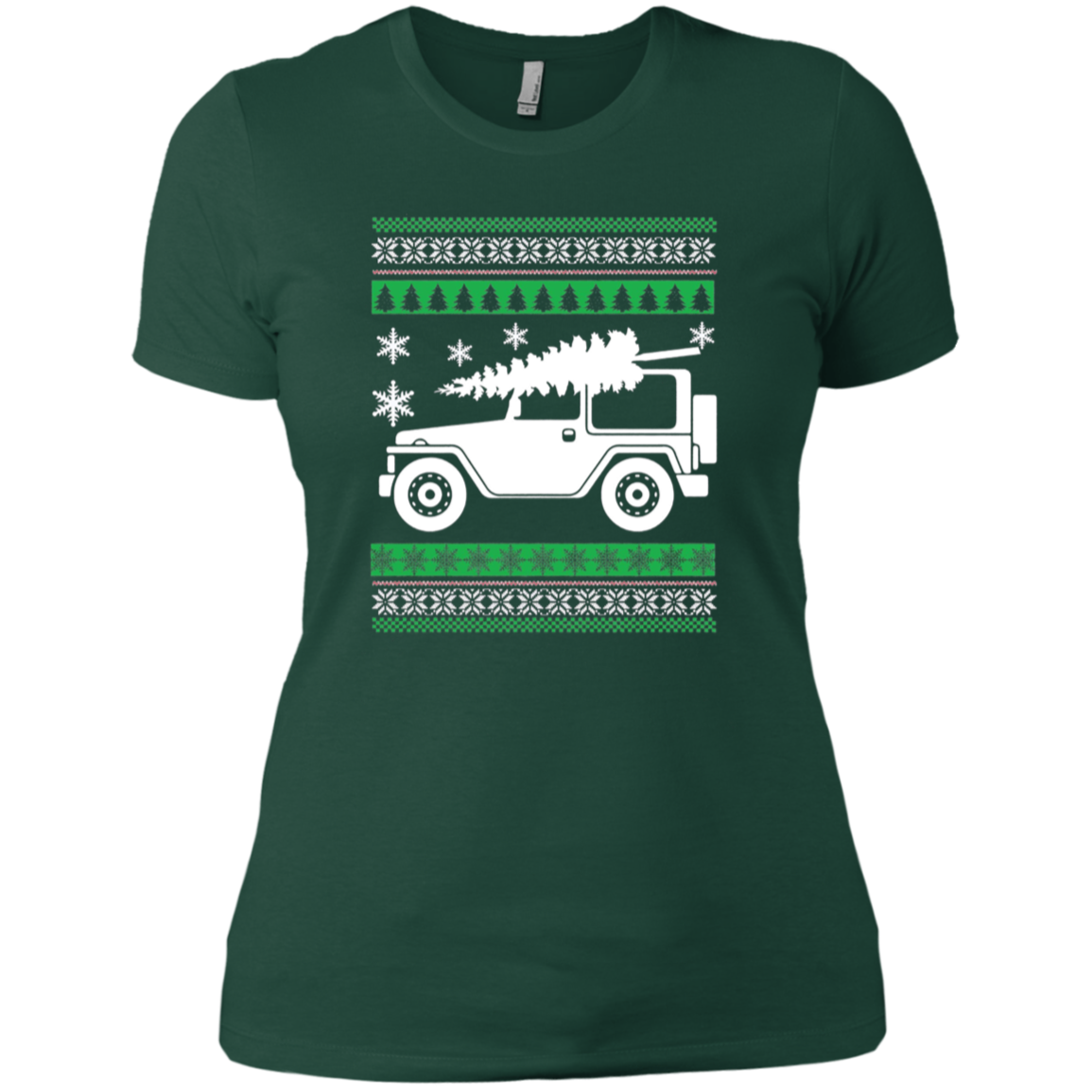Santa's Jeep Christmas Tree Ugly Sweater Party