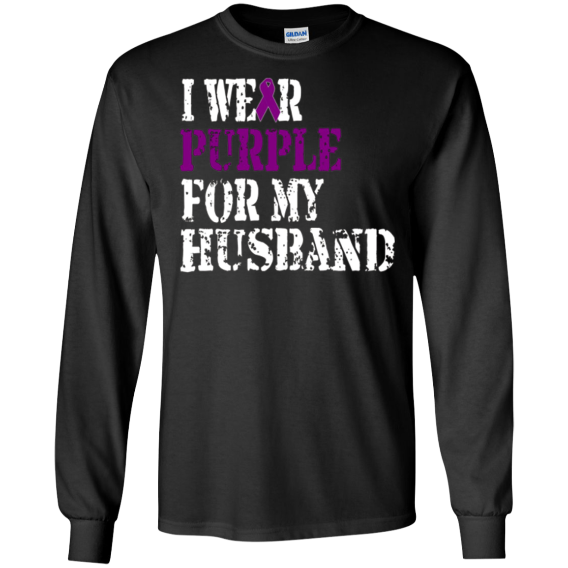 Alzheimer's Awareness T Shirt I Wear Purple For My Husband