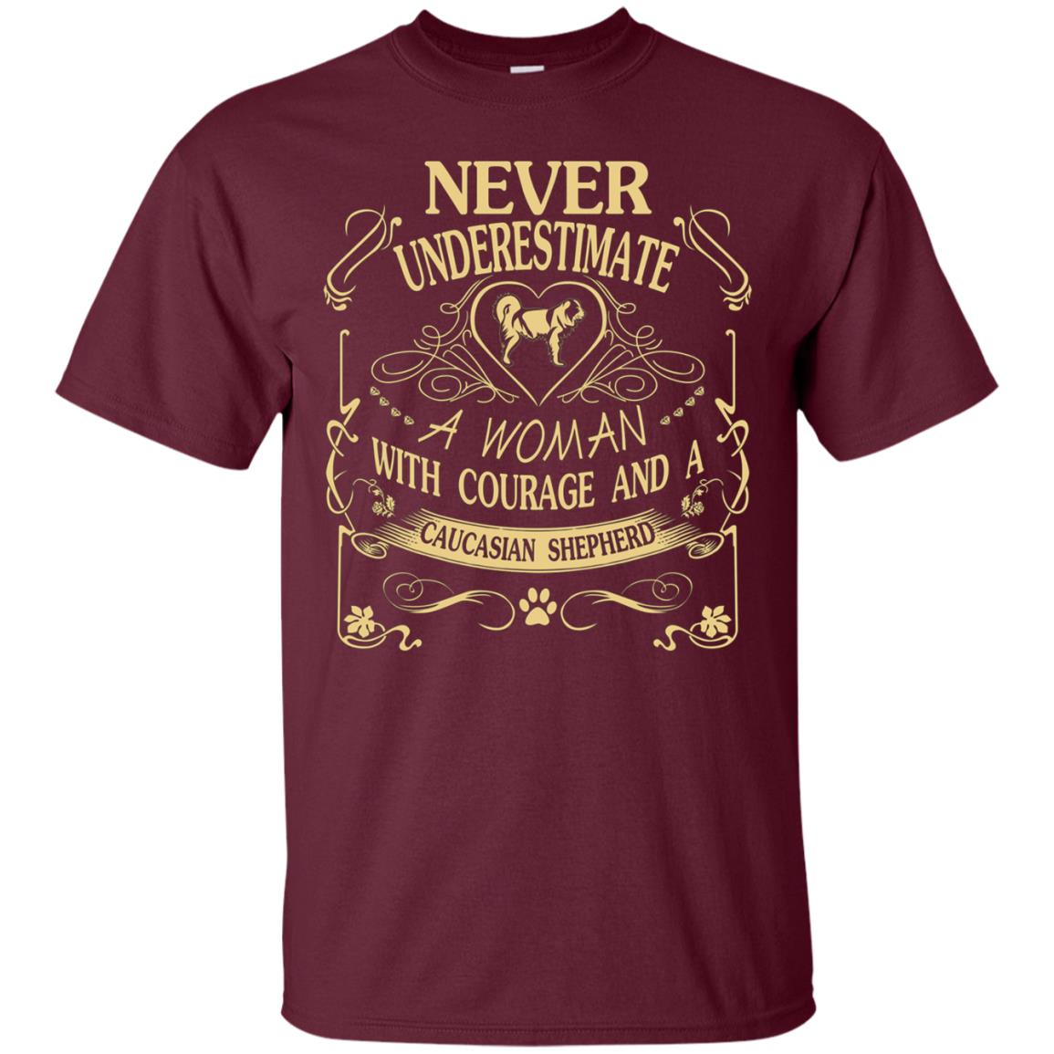 A Woman With Courage And a Caucasian Shepherd cute gift