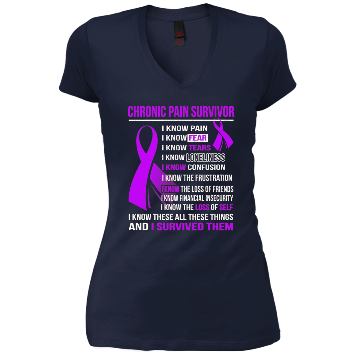 CHRONIC PAIN Survivor i know pain, tears t-shirt