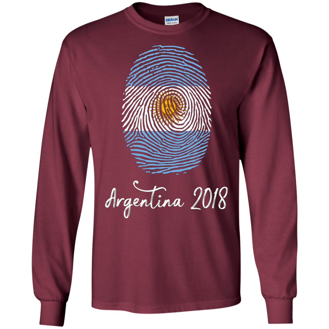 Argentina Shirt 2018 Thumbprint Soccer Flag Design