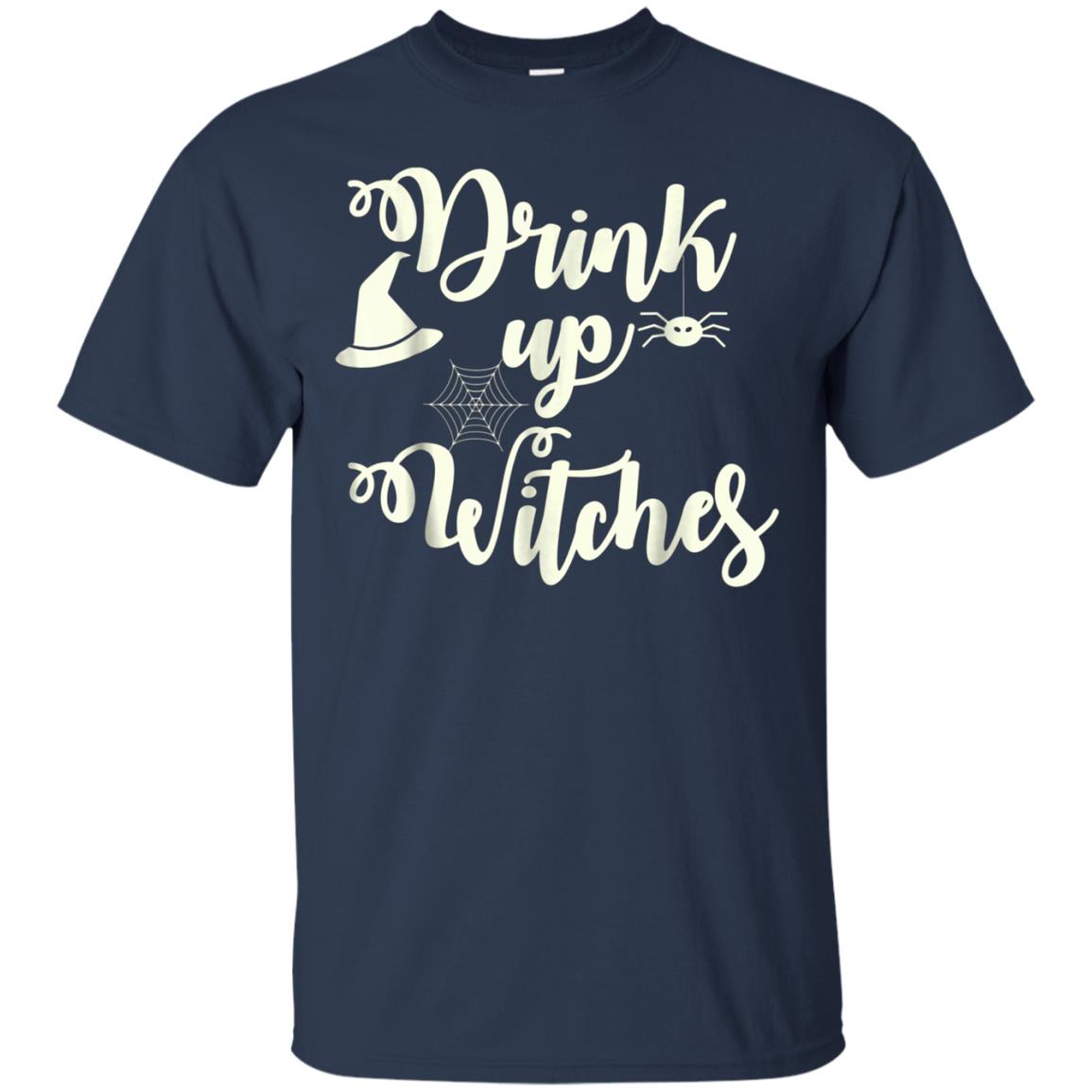 Funny Halloween Wine Lovers Shirt Women Drink Up Witches Tee