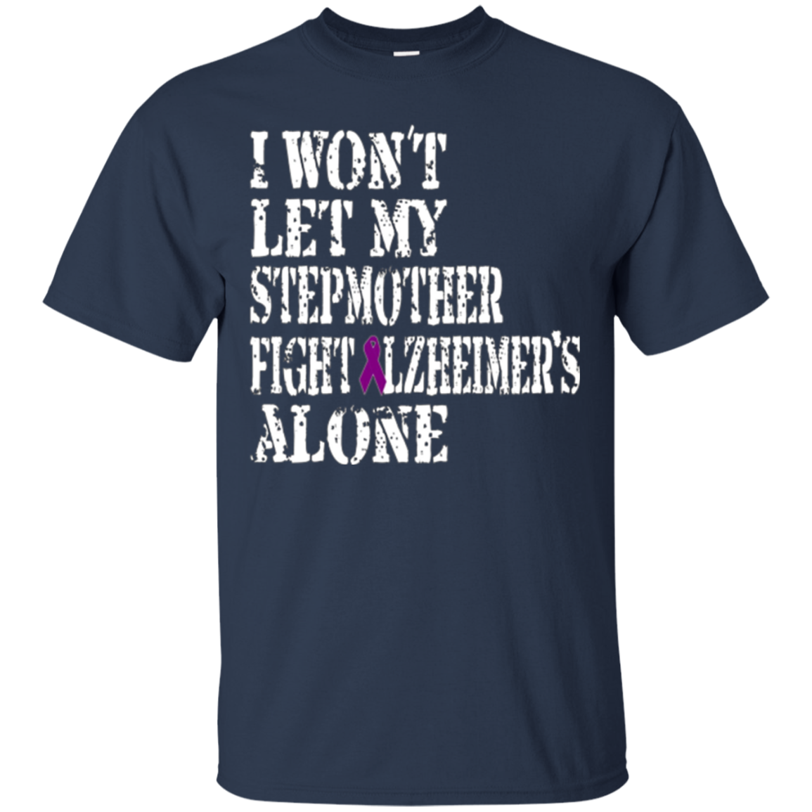 Alzheimer's Awareness Shirt For Stepmother Purple Ribbon Tee