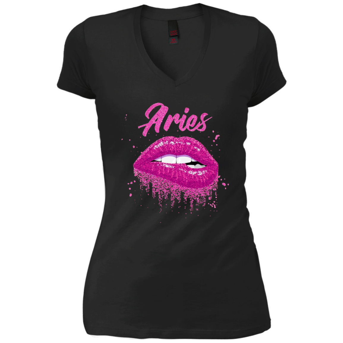 Aries Zodiac Birthday Pink Lips T-Shirt for Black Women