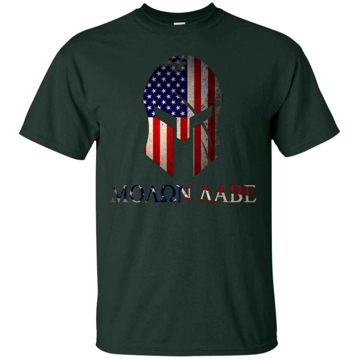 American Spartan Warrior Molon Labe Flag T-Shirt