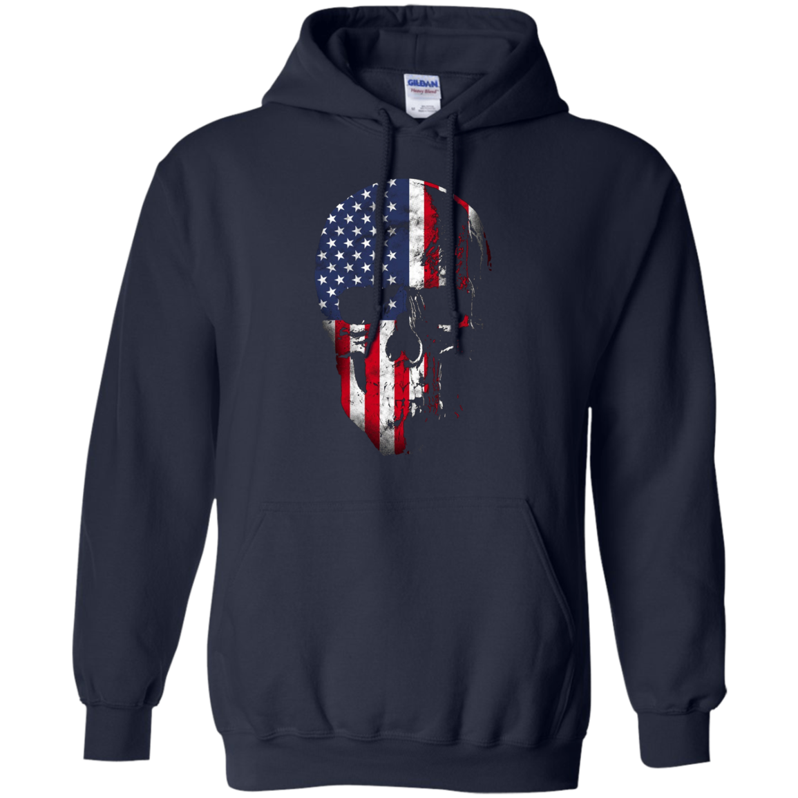 American Flag Skull Patriotic 4th of July T-Shirt