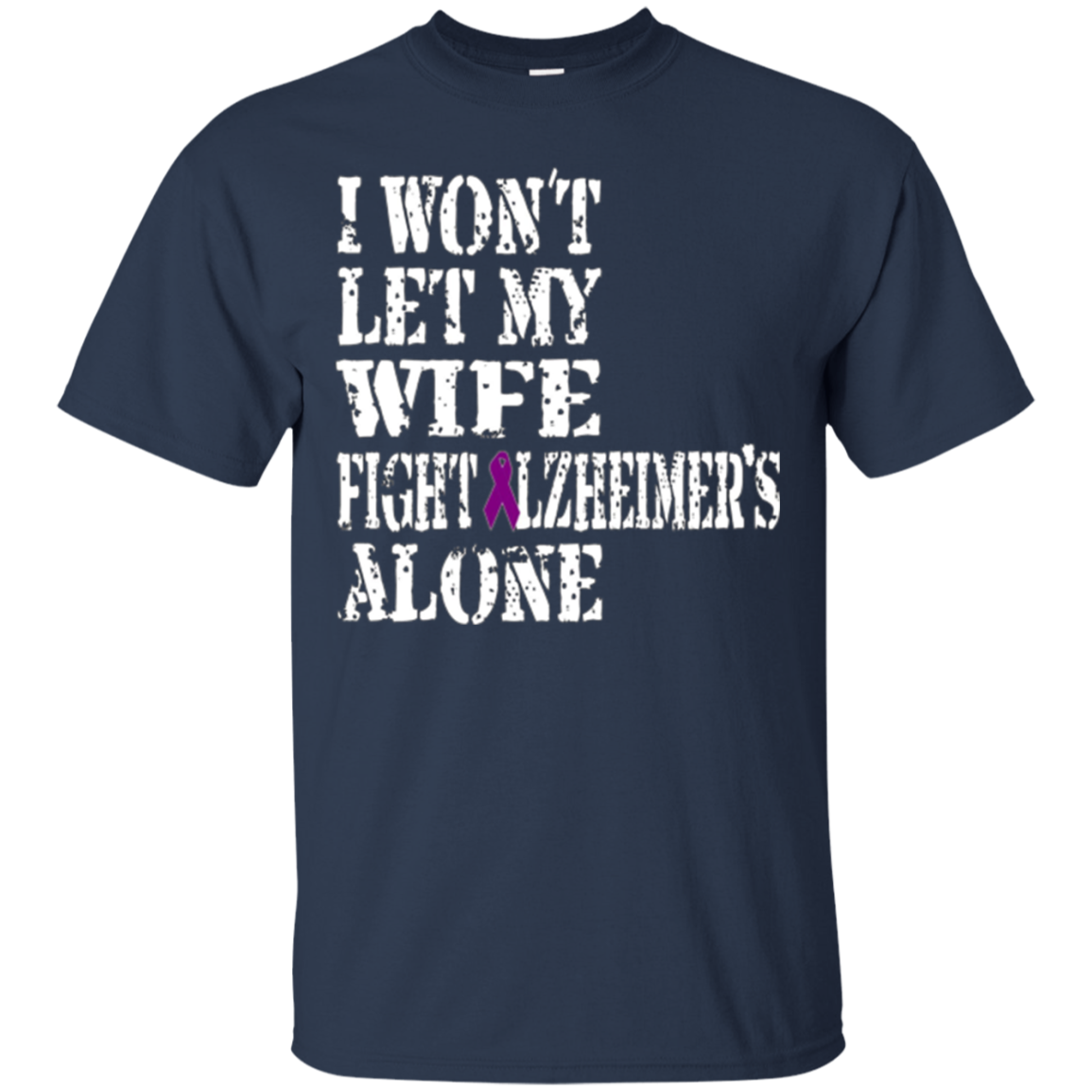 Alzheimer's Awareness Shirt For Wife Purple Ribbon Tee