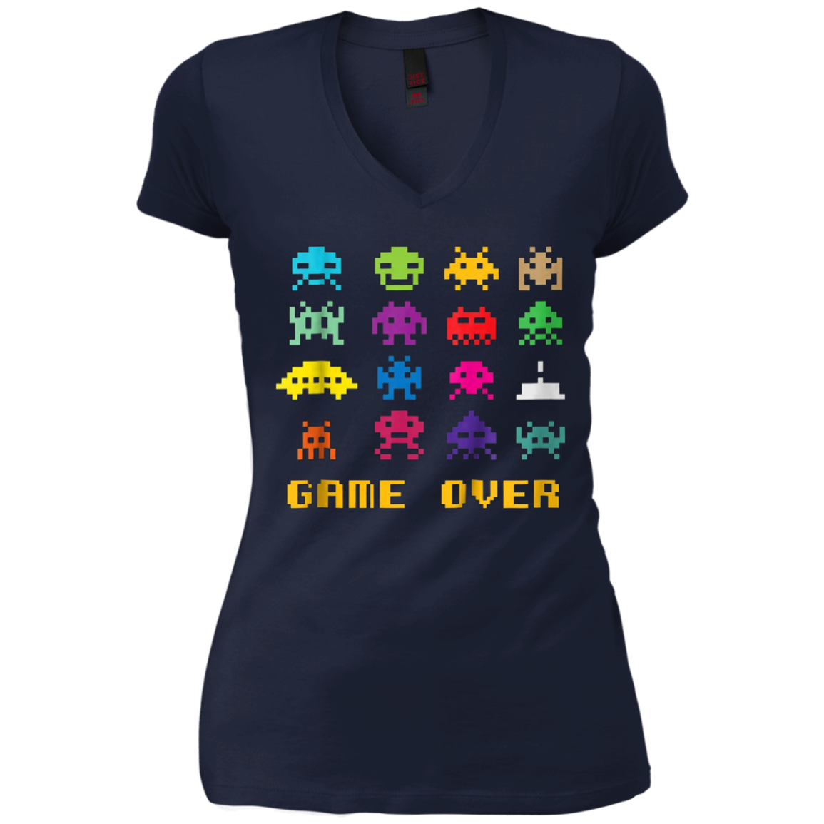 "Game Over" retro alien invaders tshirt 80s 8-bit video game