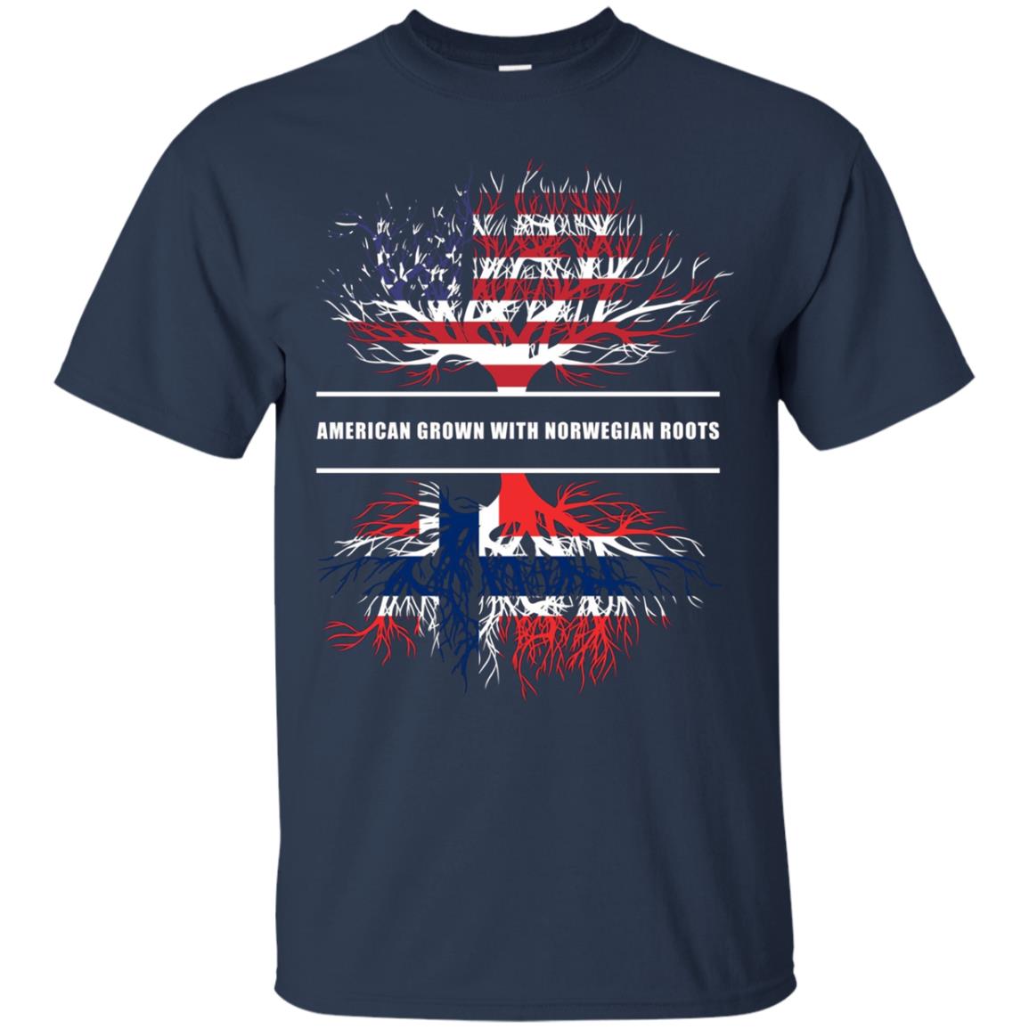 American Grown With Norwegian Roots T-Shirt Norway Tee