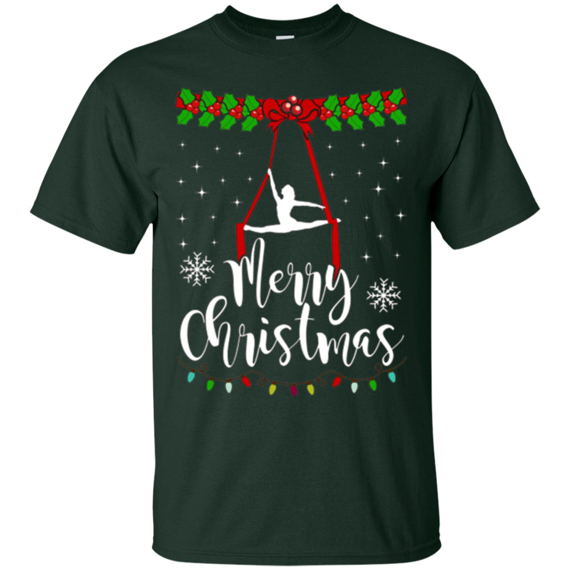 Aerial Yoga Merry Christmas T-shirt Ugly Christmas Yoga