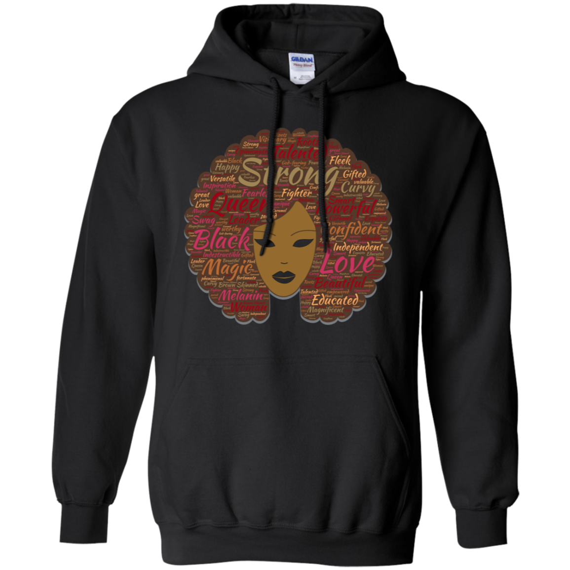 Afro Word Art Black History Month Natural Hair T-Shirt