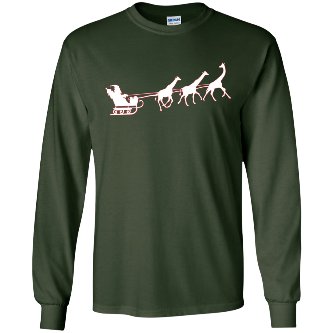 African Santa Sleigh Giraffe T-shirt Merry Christmas Gifts