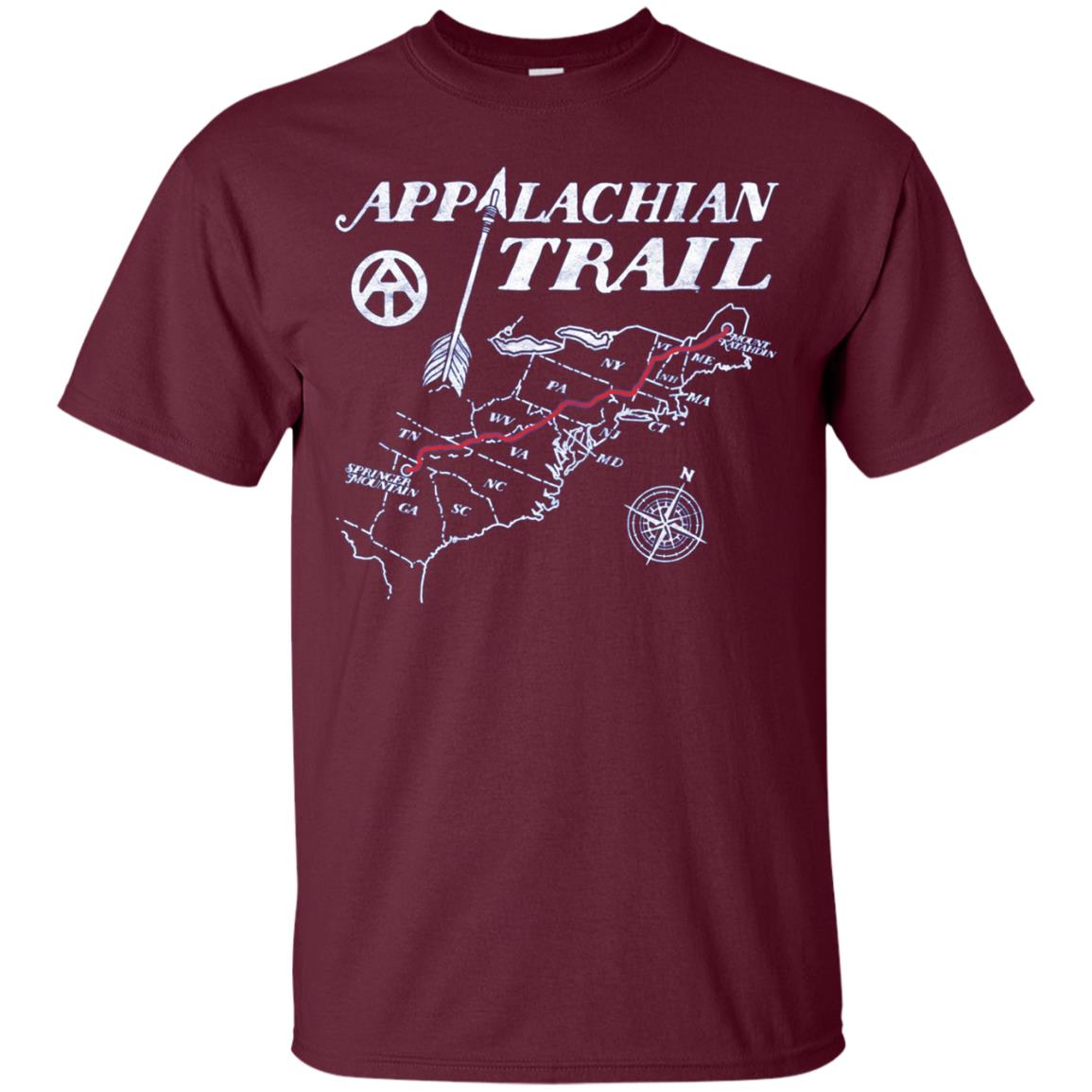 Appalachian Trail Map Retro Hiking Long Sleeve Tee Shirt